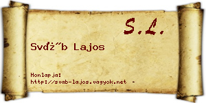 Sváb Lajos névjegykártya